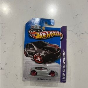 Hot Wheels Volkswagen Golf GTI Toy Car - Silver with Red Accents